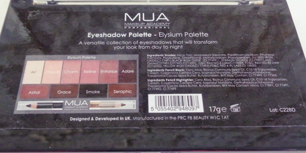 MUA Elysium παλέτα σκιών κριτική (review + swatches)