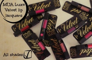 MUA Luxe Velvet lip lacquers - swatches (όλες οι αποχρώσεις)