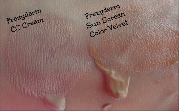 Frezyderm CC Cream vs sun screen color velvet