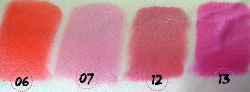 golden rose lipsticks swatches 6 7 12 13