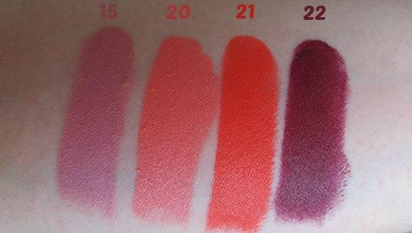 Seventeen Matte Lasting Lipstick - Ματ Κραγιόν της Seventeen swatches