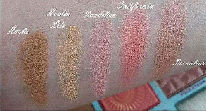 benefit hoola hoola lite dandelion galifornia rockateur swatches