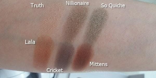 mile high colourpop Truth, Nillionaire, So Quiche, Lala, Cricke, Mittens swatches