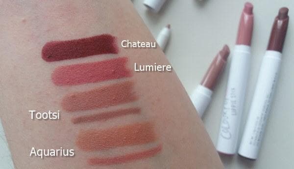 Aquarius,Tootsi, Lumiere, Chateau swatches