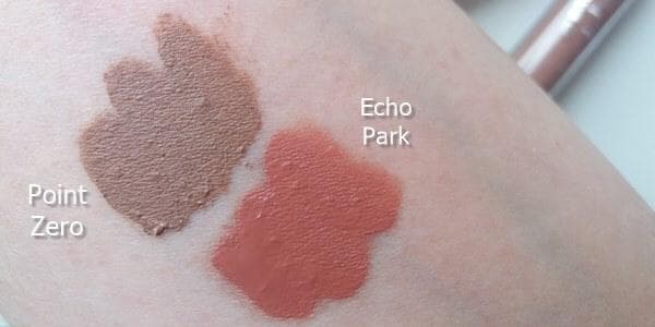 ultra satin lip swatches Point Zero Echo Park swatches