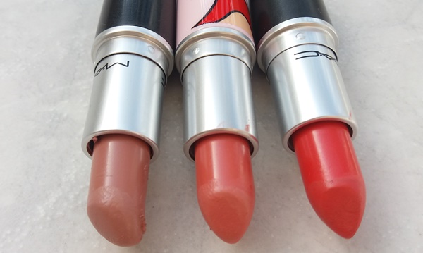 MAC κραγιόν - MAC lipstick Swatches blankety spotlight me vegas volt